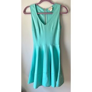 Blue fit and flare skater dress
